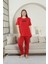Büyük Beden Kadın Pamuklu Geniş Pijama Takımı Alt Baskılı 1
