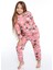Pembe Çocuk Tıraşlı Polar Kalın Ev Tipi Pijama Takımı | 5,6,7,8,9,10 Yaş 2