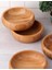 Pinterest Stil 3'lü Doğal Bambu Çerezlik Seti Ahşap Dekoratif Sade Kase Kare Atıştırmalık Kabı 1