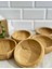 Pinterest Stil 3'lü Doğal Bambu Çerezlik Seti Ahşap Dekoratif Sade Kase Kare Atıştırmalık Kabı 2