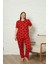 Pamuklu Battal Kısa Kol Kadın Pijama Takımı 2
