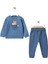 Iki Ip Waffle Ayı Nakışlı Cepli Erkek Bebek Takım 1