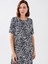 Lcw Grace Bisiklet Yaka Desenli Kısa Kollu A Kesim Kadın Elbise 3