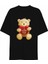 Sevgililer Günü Için Özel Tasarım I Love You Ayı Baskılı T-Shirt - Siyah 1