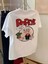 Baskılı Oversize Bisiklet Yaka T-Shirt - Beyaz 1