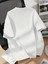 Baskılı Oversize Bisiklet Yaka T-Shirt - Beyaz 2