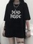 Baskılı Oversize Bisiklet Yaka T-Shirt - Siyah 2