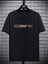 Baskılı Oversize Bisiklet Yaka T-Shirt - Siyah 1