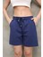 Osy Modal Yumuşak Dokulu Kumaş Kısa Şort - Mavi 1
