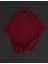 Yakalı Patlı Kısa Kol T-Shirt - Bordo 2