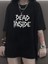 Baskılı Oversize Bisiklet Yaka T-Shirt - Siyah 1