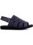 Lacivert Deri Erkek Sandalet 1