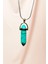 Turkuaz Doğal Taşı Zincirli El Yapımı Tasarımlı Kolye Uç: 3,5 cm Zincir: 20 cm Kutulu 1