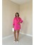 Fuşya Çıtçıtlı Saten Gömlek 2