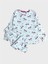 Kız Çocuk Pamuklu Mavi Unıcorn Desenli Fitilli Uzun Kollu Pijama Takımı 1
