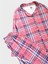 Kız Çocuk %100 Pamuklu Pembe Ekose Desenli Gömlek Yaka Boydan Düğmeli Pijama Takımı 2