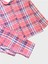 Kız Çocuk %100 Pamuklu Pembe Ekose Desenli Gömlek Yaka Boydan Düğmeli Pijama Takımı 3