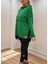 Kadın Yeşil Kapşonlu Etek Ucu Detay Arma Ters Dikiş Gorunumlu Ikili Takım 9