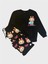 Kız Çocuk Pamuklu Siyah Renk Labubu Desenli Uzun Kollu Bol Paça Eşofman Takımı 4