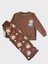 Kız Çocuk Pamuklu Kahverengi Labubu Desenli Uzun Kollu Bol Paça Eşofman Takımı 1