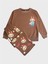 Kız Çocuk Pamuklu Kahverengi Labubu Desenli Uzun Kollu Bol Paça Eşofman Takımı 2