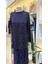 3002 Leopar Jakar Detay Merserize Tunik Lacivert 1