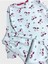 Kız Çocuk Pamuklu Mavi Unıcorn Desenli Fitilli Uzun Kollu Pijama Takımı 2