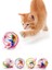 Renkli Metal Kafesli Peluş Fareli Kedi Köpek Oyuncağı Oyun Topu 6 cm (5250) 4