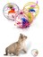Renkli Metal Kafesli Peluş Fareli Kedi Köpek Oyuncağı Oyun Topu 6 cm (5250) 5