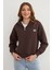 3 Iplik Kalp Nakışlı Yarım Fermuarlı Sweatshirt 1