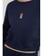 3 Iplik Ayıcık Nakışlı Bisiklet Yaka Sweatshirt 5