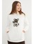 3 Iplik Ayıcık Nakışlı Cepli Kapüşonlu Oversize Sweatshirt 2