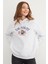 3 Iplik Rugby Nakışlı Kapüşonlu Sweatshirt 2