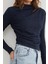 Yanı Drapeli Dik Yaka Triko Bluz 4