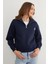 3 Iplik Kalp Nakışlı Yarım Fermuarlı Sweatshirt 2