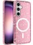 Samsung Galaxy S25 Plus Kılıf Magsafe Destekli ve Renkli Simli Sert Şeffaf Tpu Silikon Kapak Royal Case/allstar 1