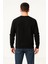 Erkek Üç Iplik Düz Bisiklet Yaka Sweatshirt - Siyah 3