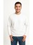 Erkek Üç Iplik Düz Bisiklet Yaka Sweatshirt - Beyaz 3
