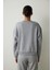 Gri Melanj Curvy Side Bisiklet Yaka Oversize Kısa Sweatshirt 4