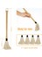 Set Barbekü Paspası 18,3 Inç Barbekü Paspas Fırçası Izgara Fırçası Ahşap Uzun Saplı Izgara Fırçası Soslu Barbekü Tütsülenmiş Biftek Için (Yurt Dışından) 3
