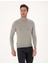 Erkek Açık Gri Melanj Slim Fit Çeyrek Yaka Basic Triko Kazak 50314188-VR091 3