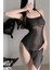 Siyah Şeffaf Strappy Mini Elbise 3