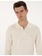 Erkek Ekru Slim Fit Polo Yaka Fermuarlı Basic Triko Kazak 50314191-VR019 2