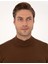 Erkek Koyu Kahverengi Slim Fit Yarım Balıkçı Yaka Basic Triko Kazak 50314176-VR084 2