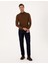 Erkek Koyu Kahverengi Slim Fit Yarım Balıkçı Yaka Basic Triko Kazak 50314176-VR084 4