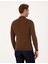 Erkek Koyu Kahverengi Slim Fit Yarım Balıkçı Yaka Basic Triko Kazak 50314176-VR084 5