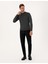 Erkek Antrasit Melanj Slim Fit Çeyrek Yaka Basic Triko Kazak 50314188-VR081 4