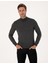 Erkek Antrasit Melanj Slim Fit Yarım Balıkçı Yaka Basic Triko Kazak 50314176-VR081 1