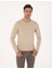 Erkek Kum Melanj Slim Fit Bisiklet Yaka Basic Triko Kazak 50314192-VR123 1