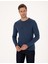 Erkek Indigo Melanj Slim Fit Bisiklet Yaka Basic Triko Kazak 50314192-VR155 1
